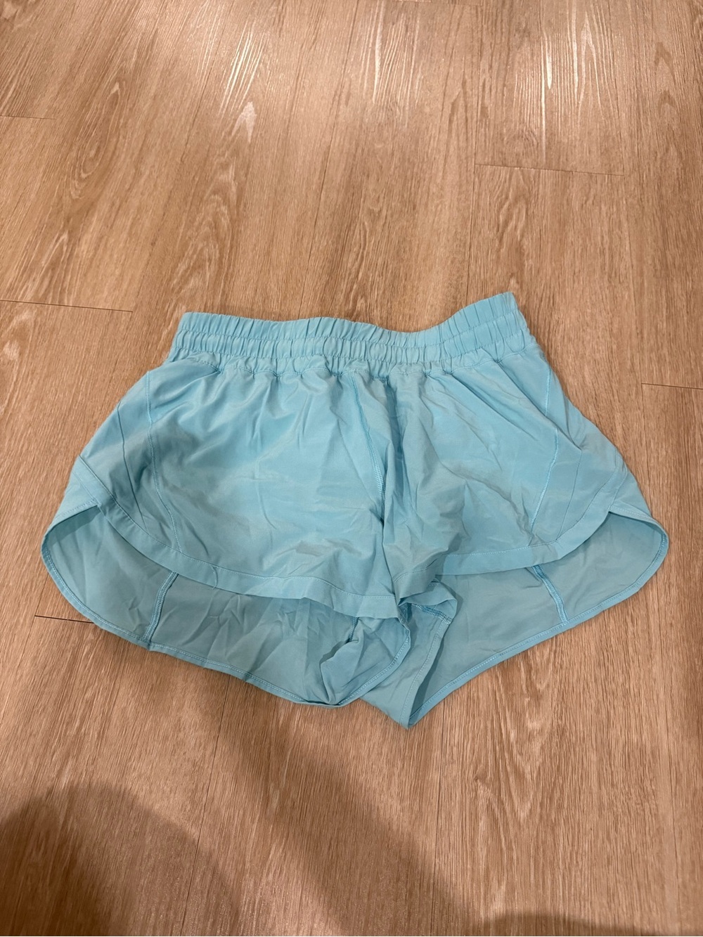 Lululemon Track That High-Rise Lined Short 3" in Cyan Blue